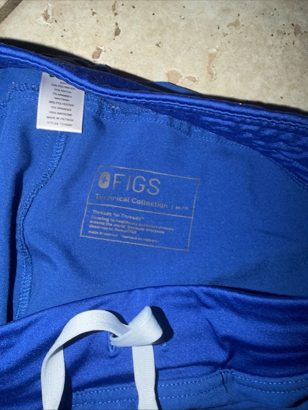 Figs Men's Blue Drawstring scrub technical Pants